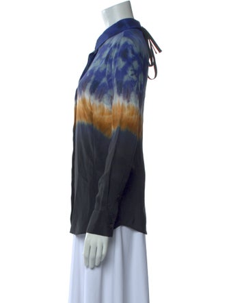 Altuzarra Silk Tie-Dye Print Button-Up Top