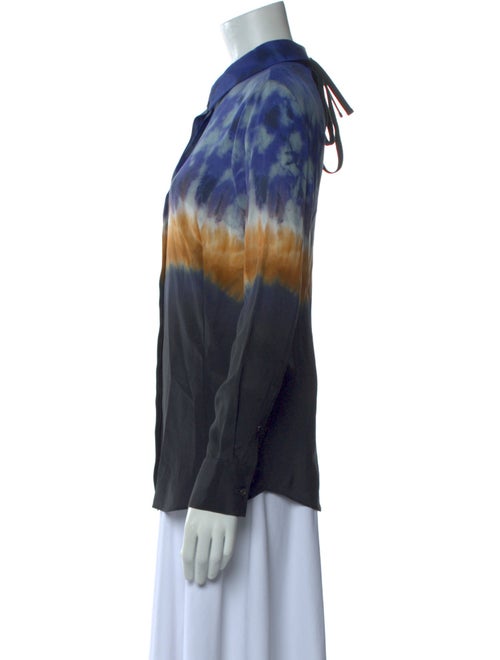Altuzarra Silk Tie-Dye Print Button-Up Top