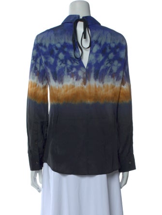 Altuzarra Silk Tie-Dye Print Button-Up Top