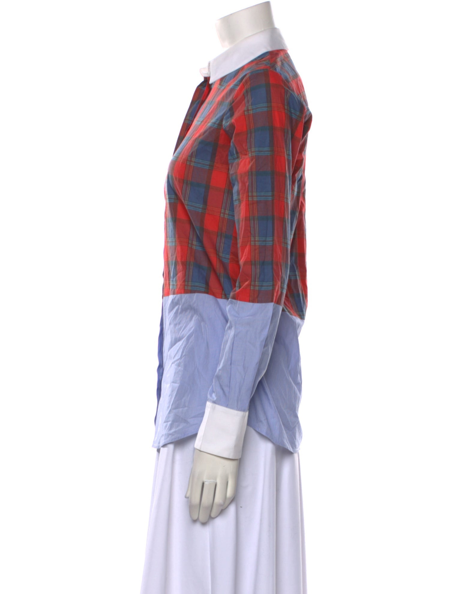 Altuzarra Plaid Print Long Sleeve Button-Up Top