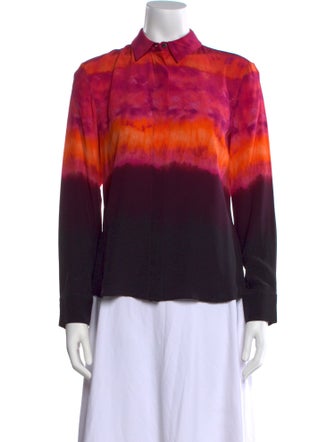 Altuzarra Silk Tie-Dye Print Button-Up Top