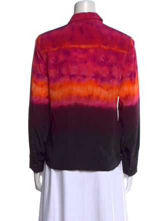 Altuzarra Silk Tie-Dye Print Button-Up Top