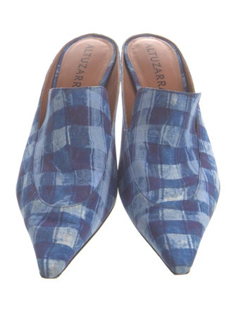 Altuzarra Plaid Print Mules