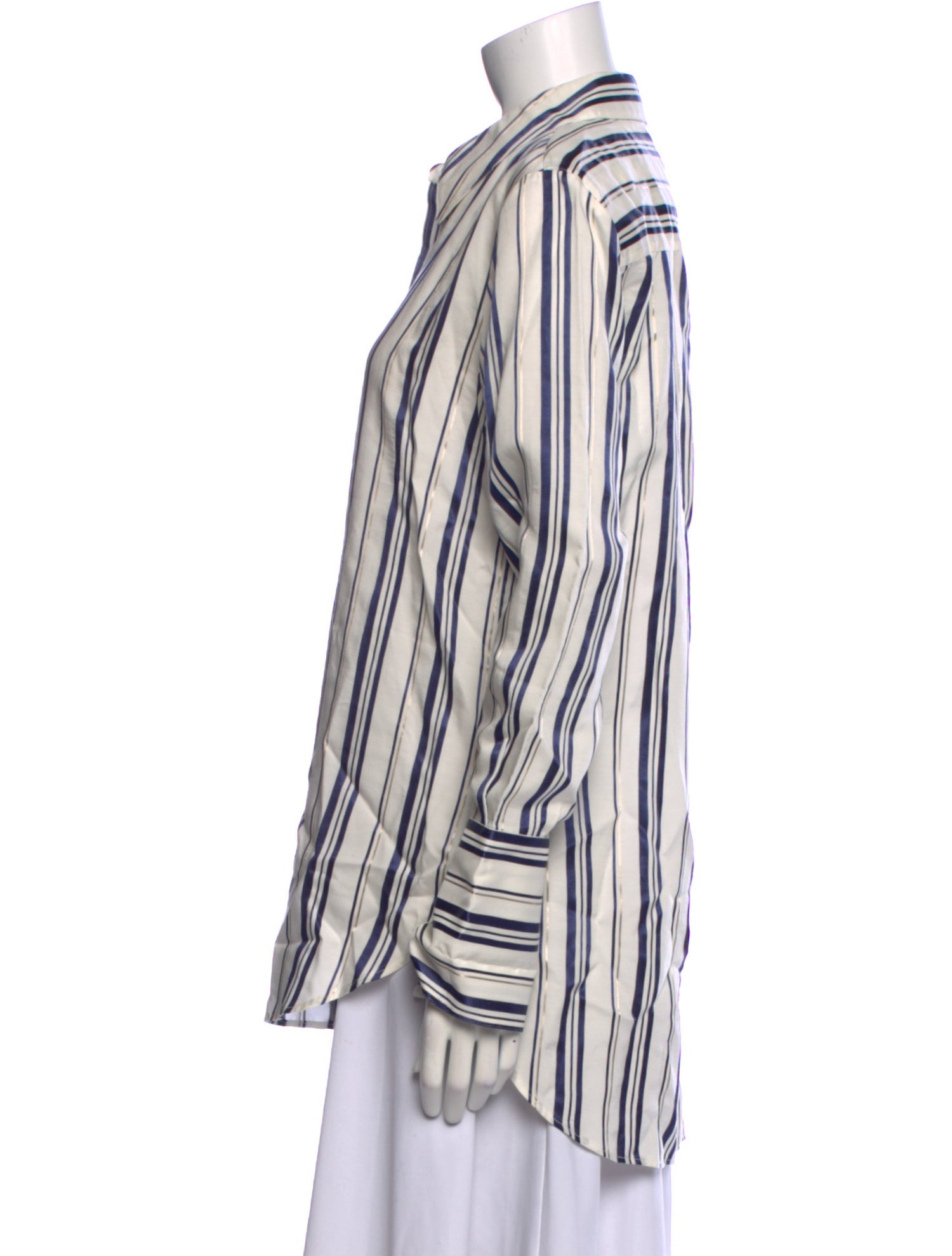 Altuzarra Striped Long Sleeve Button-Up Top w/ Tags