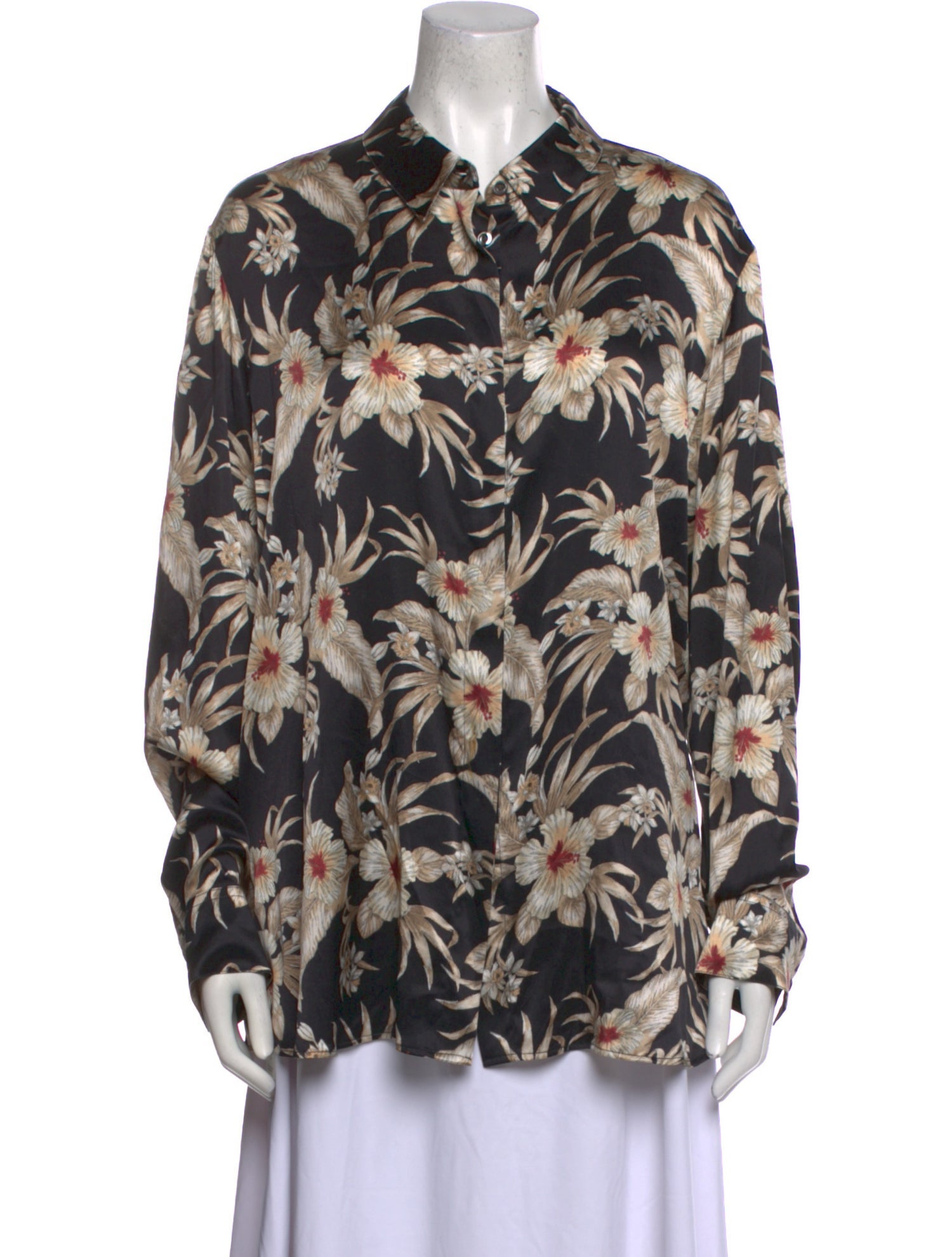 Altuzarra Silk Floral Print Button-Up Top