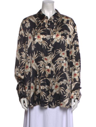 Altuzarra Silk Floral Print Button-Up Top