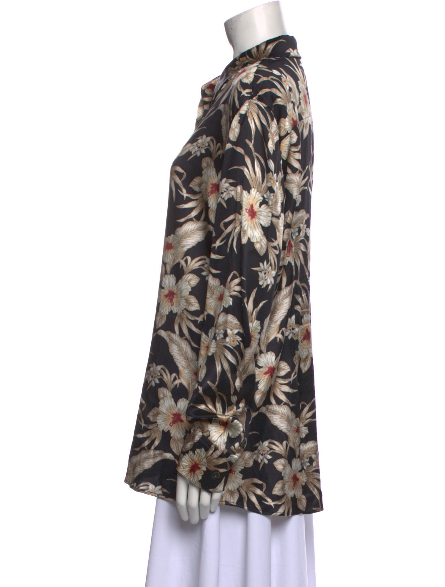 Altuzarra Silk Floral Print Button-Up Top