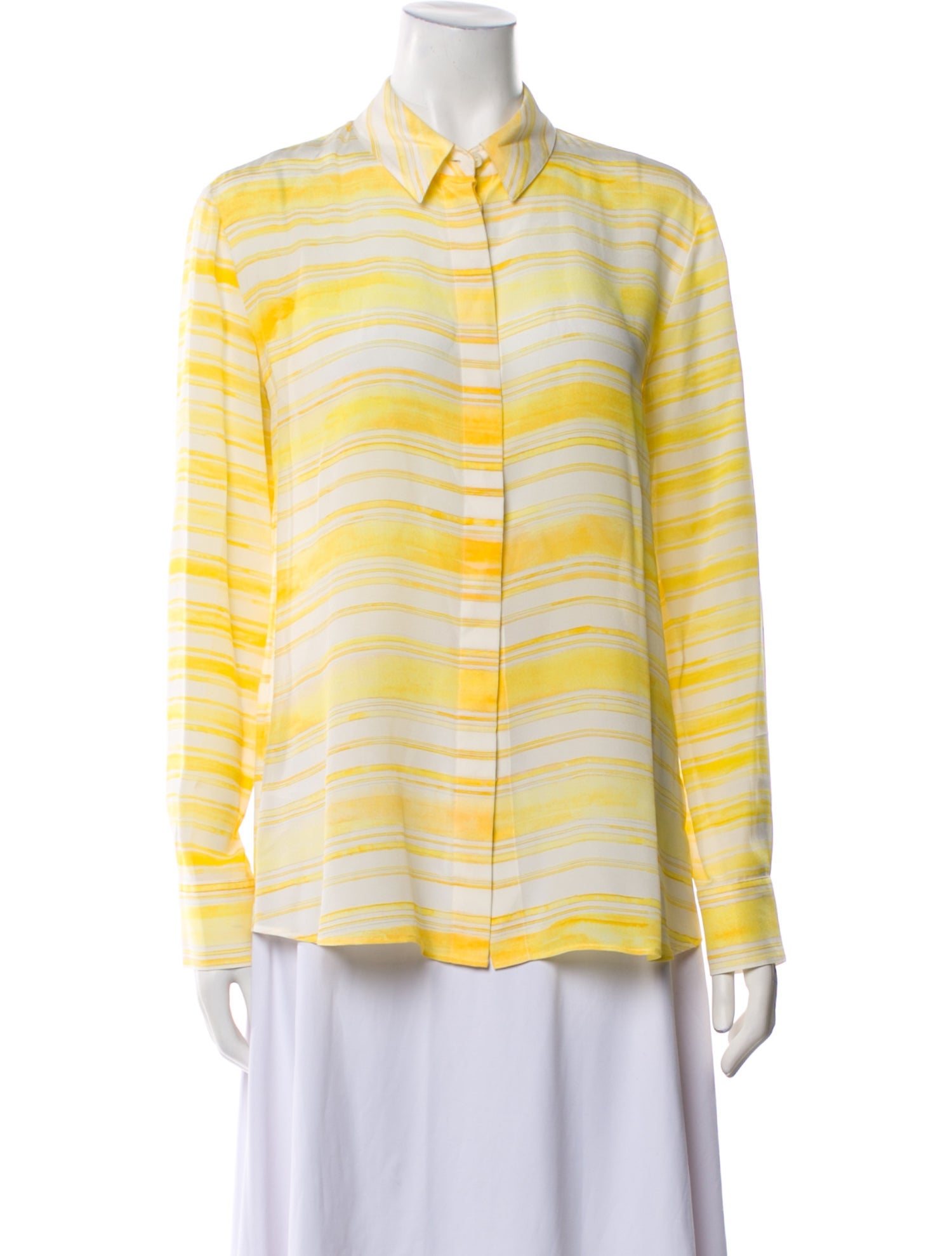 Altuzarra Silk Striped Button-Up Top