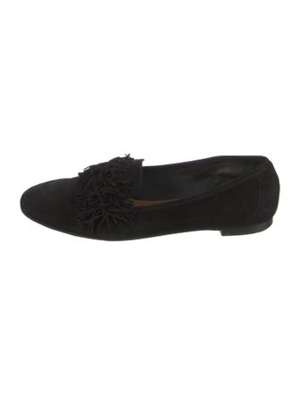 Altuzarra Suede Fringe Trim Accent Loafers