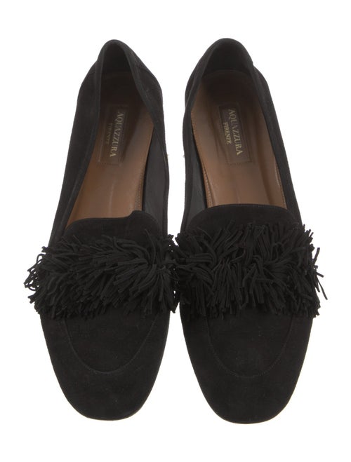 Altuzarra Suede Fringe Trim Accent Loafers