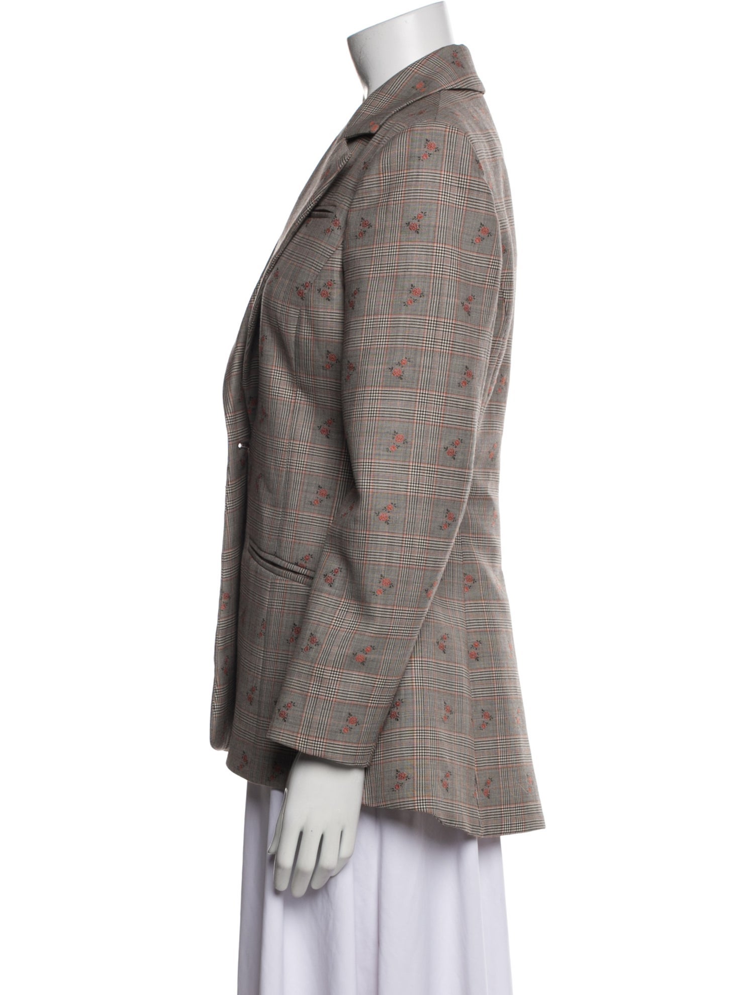 Altuzarra Virgin Wool Plaid Print Coat