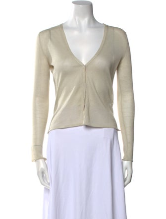 Altuzarra V-Neck Long Sleeve Crop Top