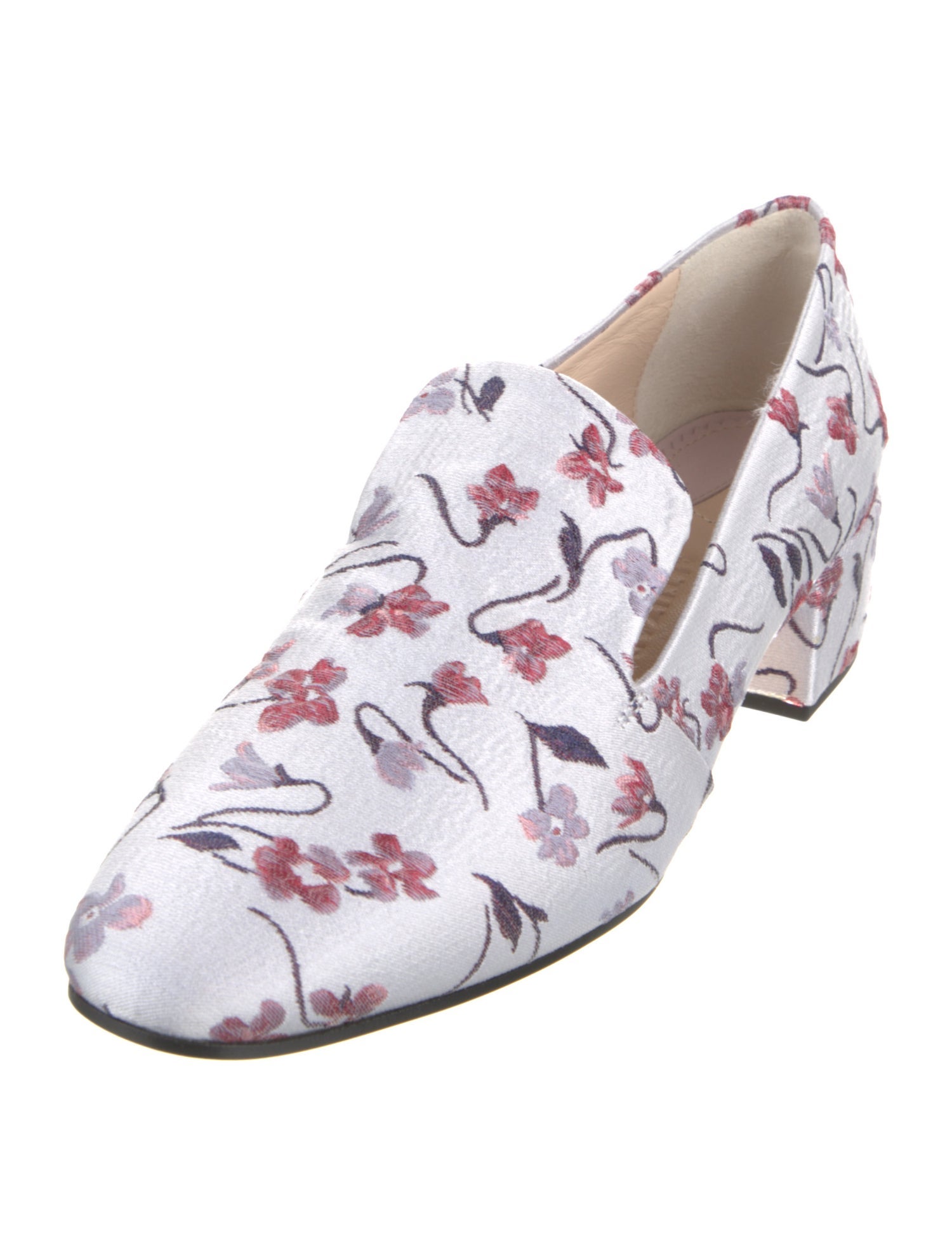 Altuzarra Floral Print Embroidered Accent Loafers