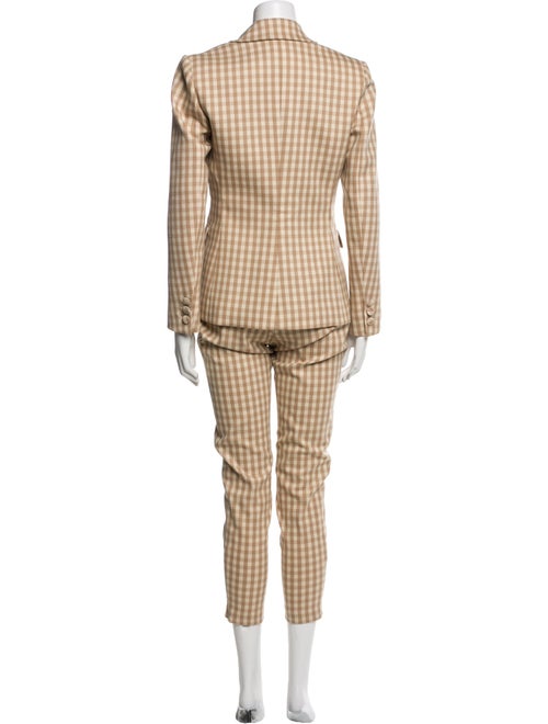 Altuzarra Plaid Print Ruffle Embellishment Pantsuit