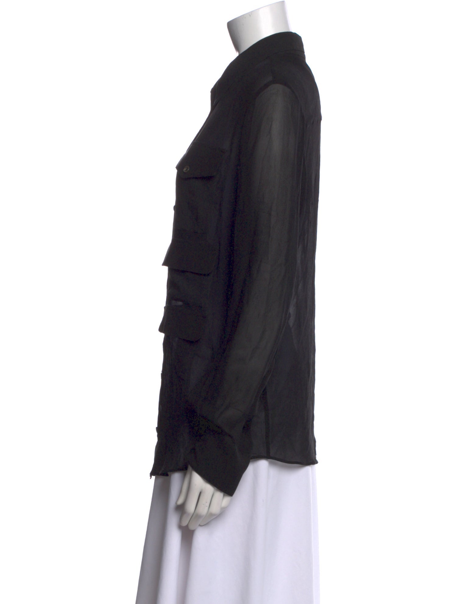 Altuzarra Silk Long Sleeve Button-Up Top