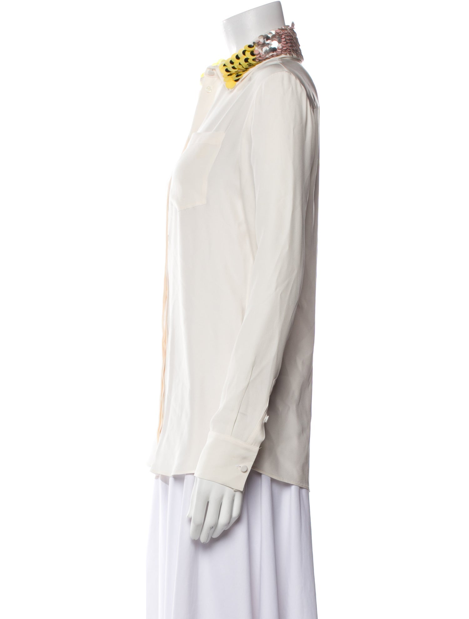 Altuzarra Silk Long Sleeve Button-Up Top