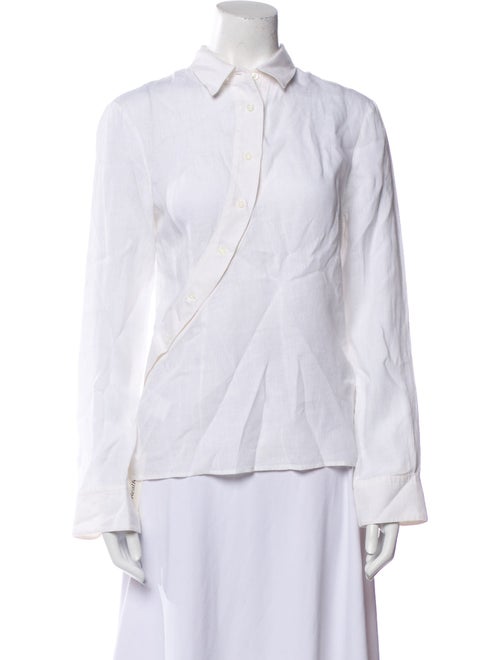 Altuzarra Linen Long Sleeve Button-Up Top
