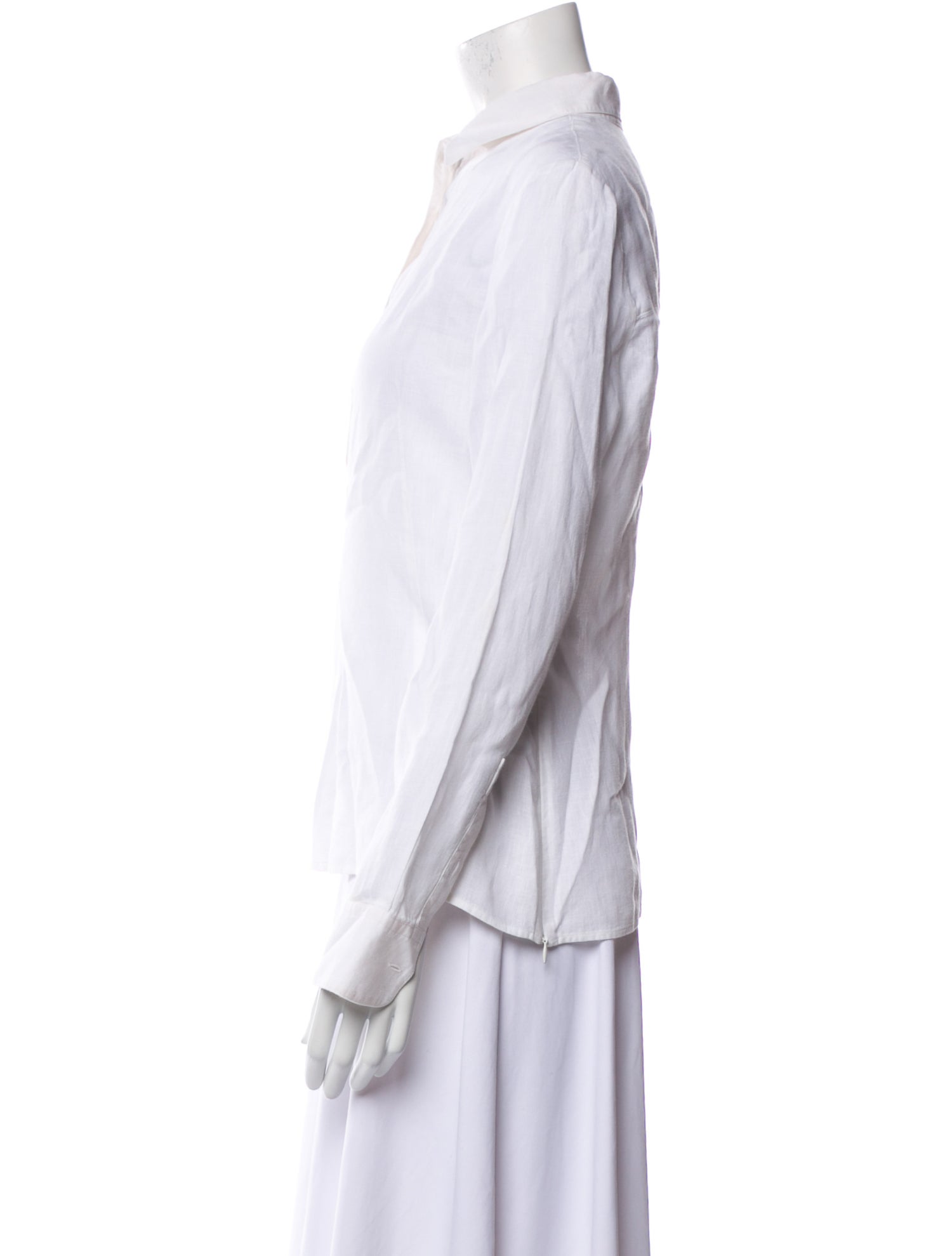 Altuzarra Linen Long Sleeve Button-Up Top