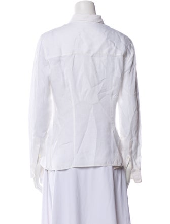 Altuzarra Linen Long Sleeve Button-Up Top