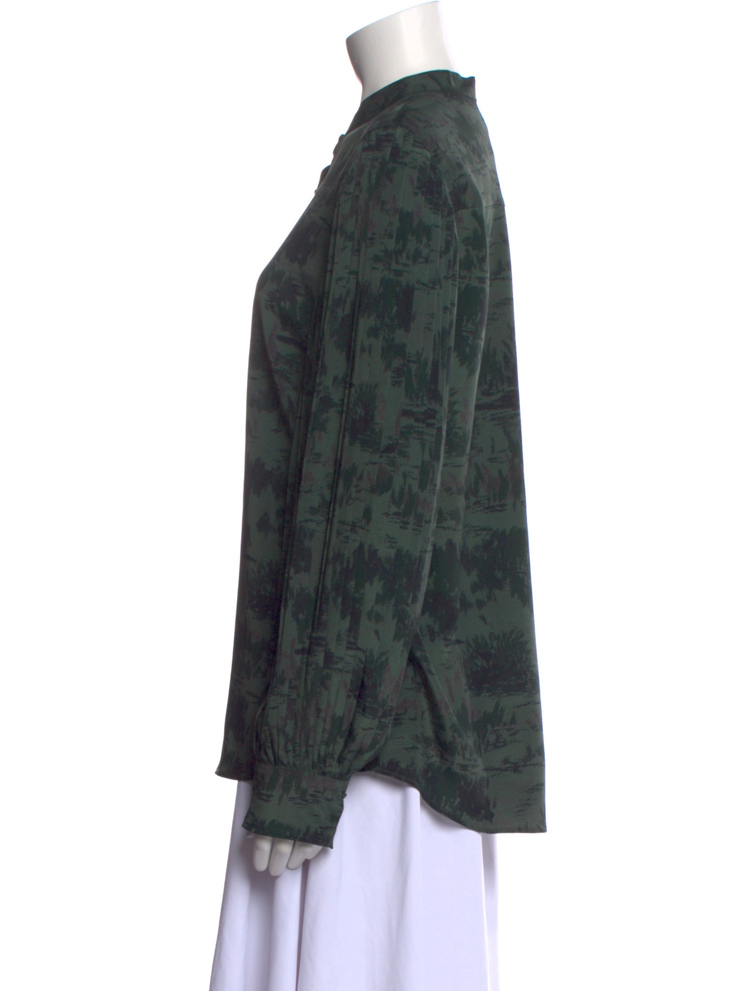 Altuzarra Printed Mock Neck Button-Up Top w/ Tags