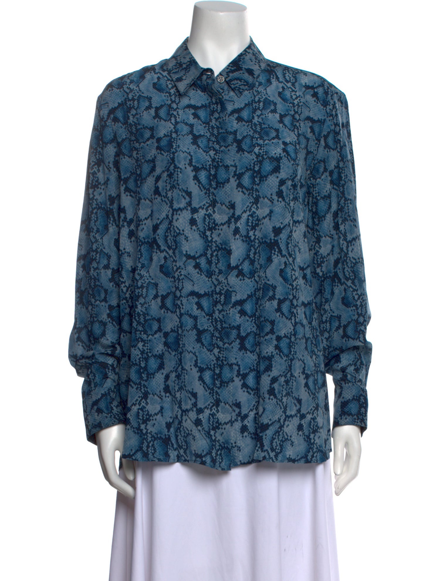 Altuzarra Silk Animal Print Button-Up Top
