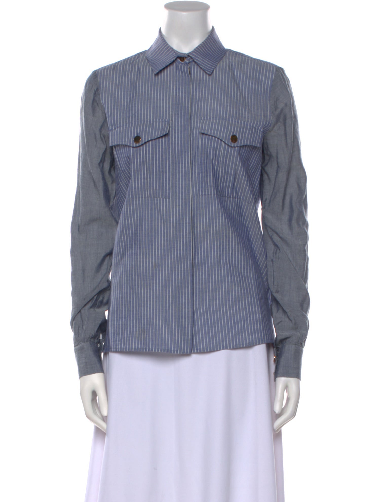 Altuzarra Colorblock Pattern Long Sleeve Button-Up Top