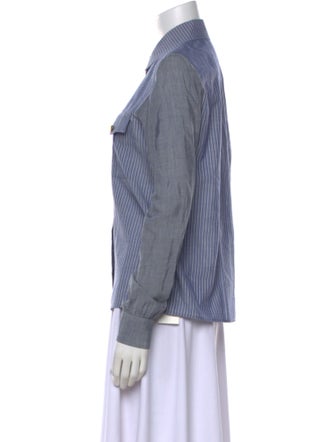 Altuzarra Colorblock Pattern Long Sleeve Button-Up Top