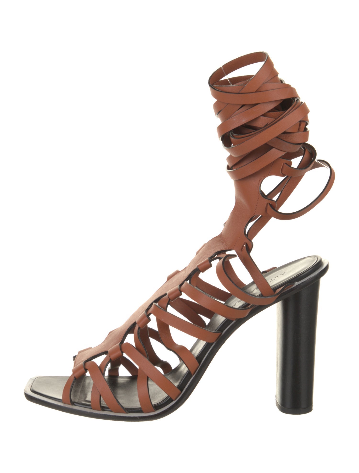 Altuzarra Leather Animal Print Gladiator Sandals