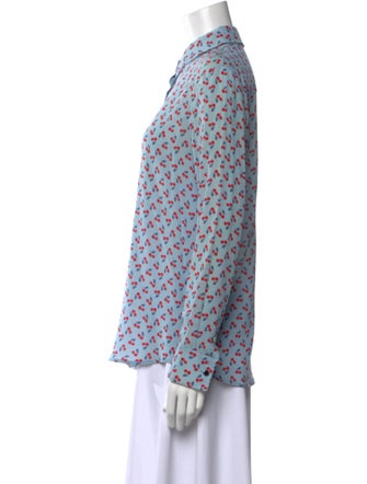 Altuzarra Silk Printed Button-Up Top