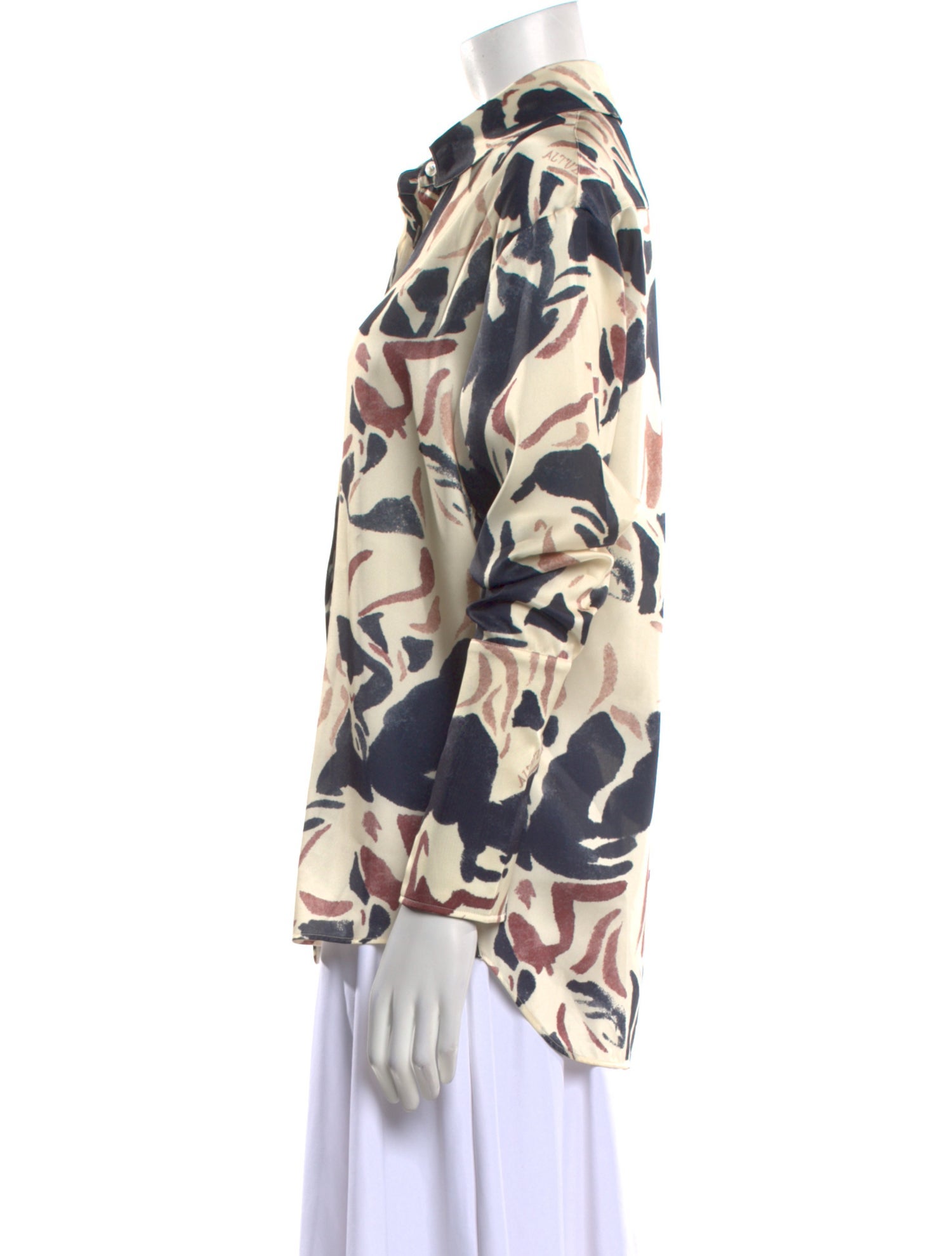 Altuzarra Floral Print Long Sleeve Button-Up Top