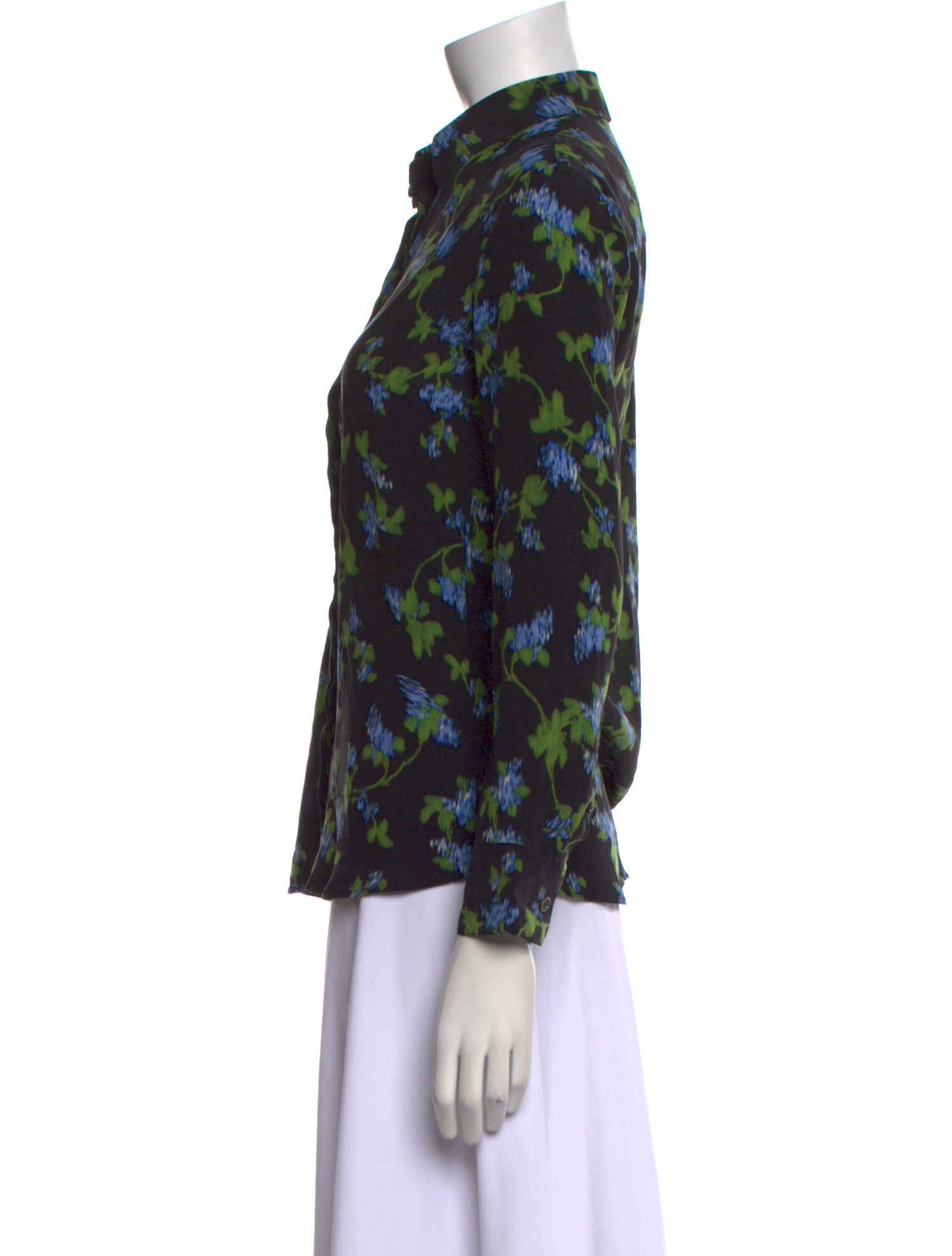 Altuzarra Silk Floral Print Button-Up Top