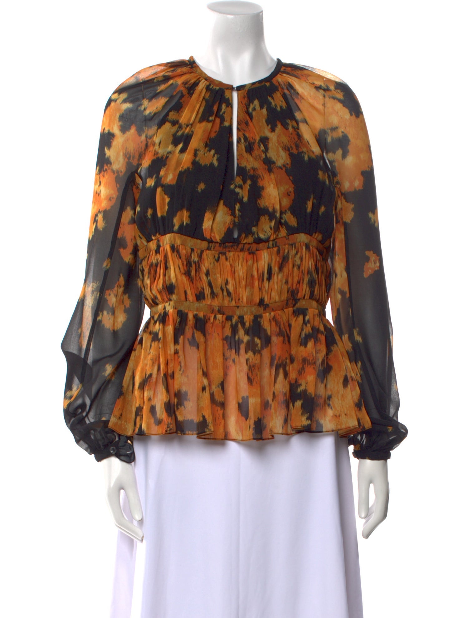 Altuzarra Floral Print Crew Neck Blouse