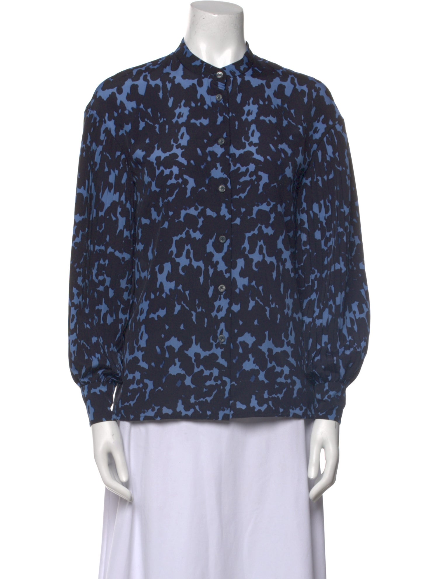 Altuzarra Printed Mock Neck Blouse