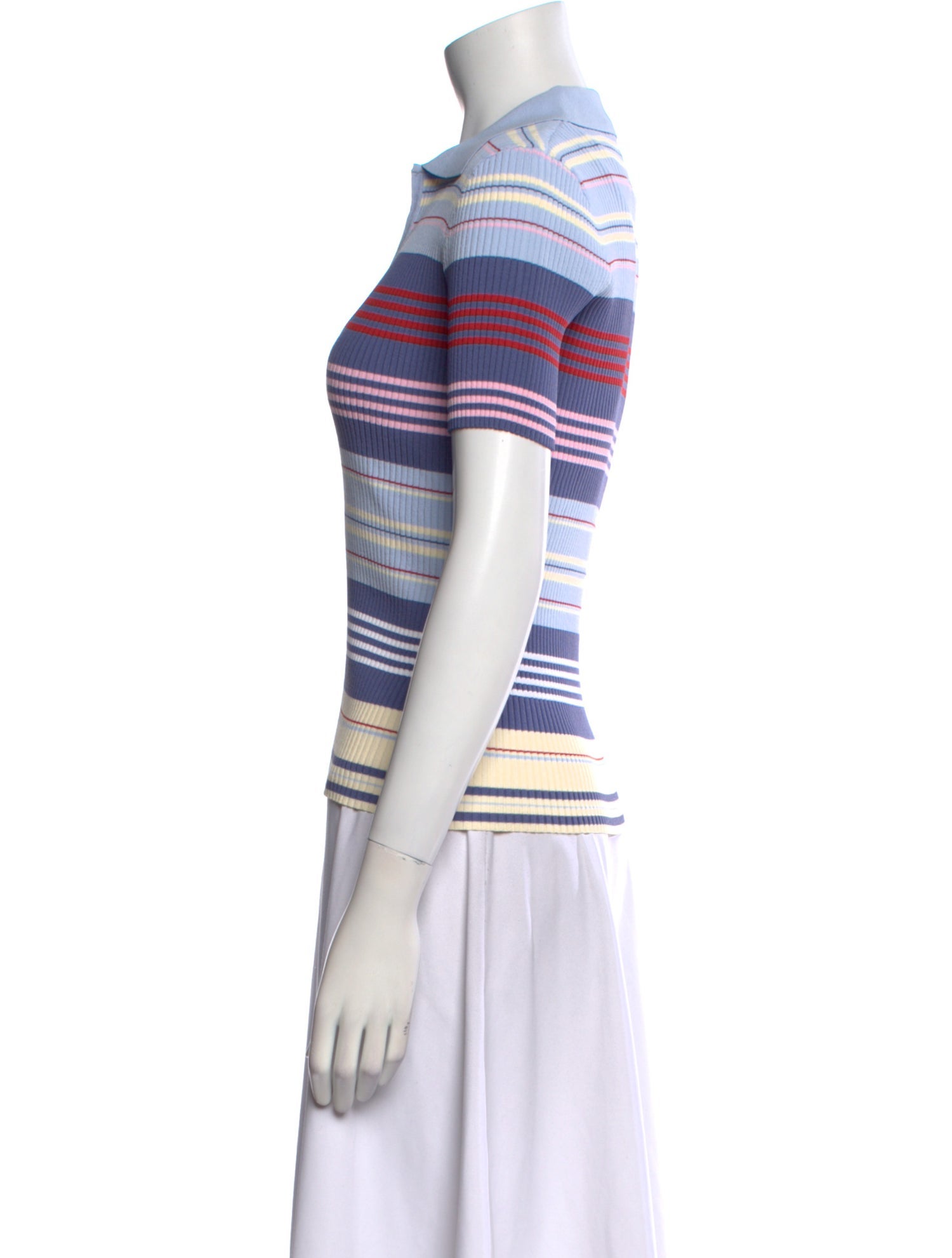 Altuzarra Striped V-Neck Polo