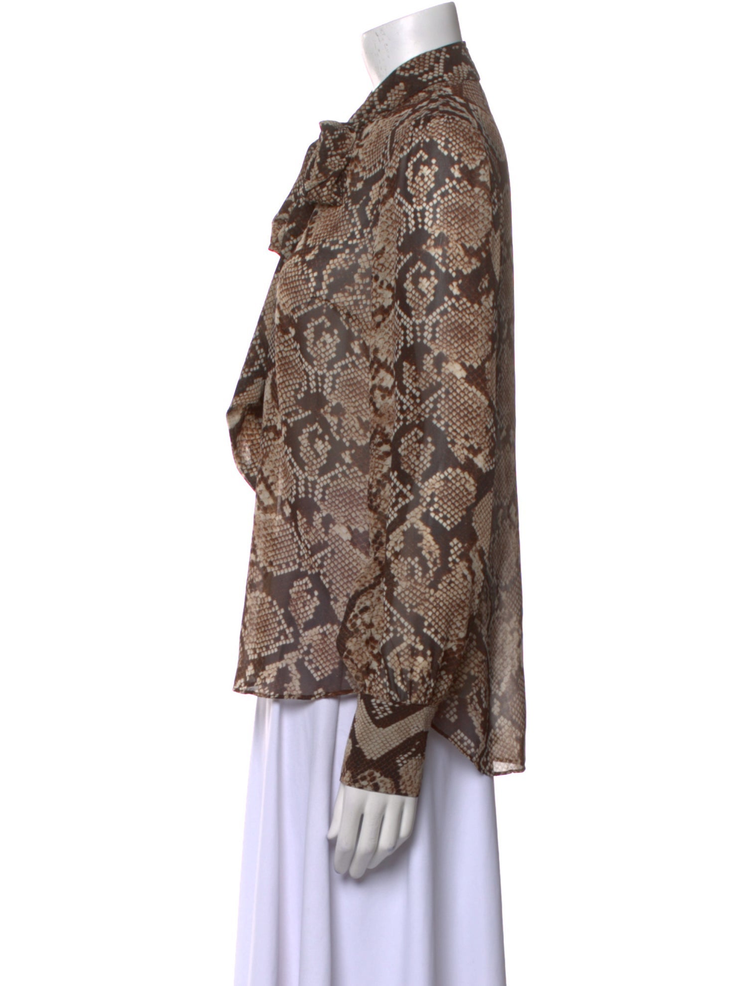 Altuzarra Animal Print Mock Neck Blouse