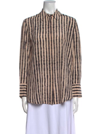 Altuzarra Silk Striped Button-Up Top