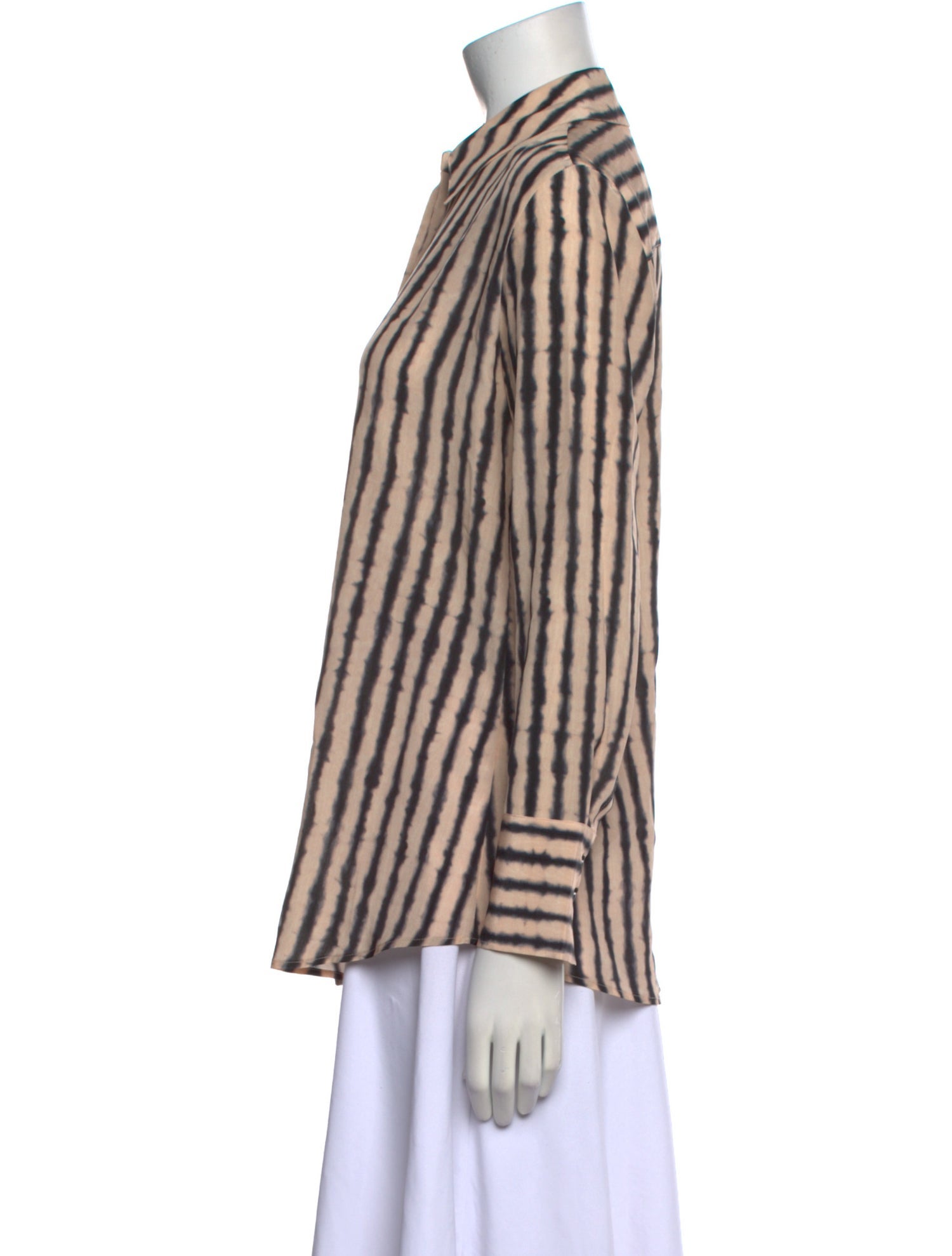 Altuzarra Silk Striped Button-Up Top