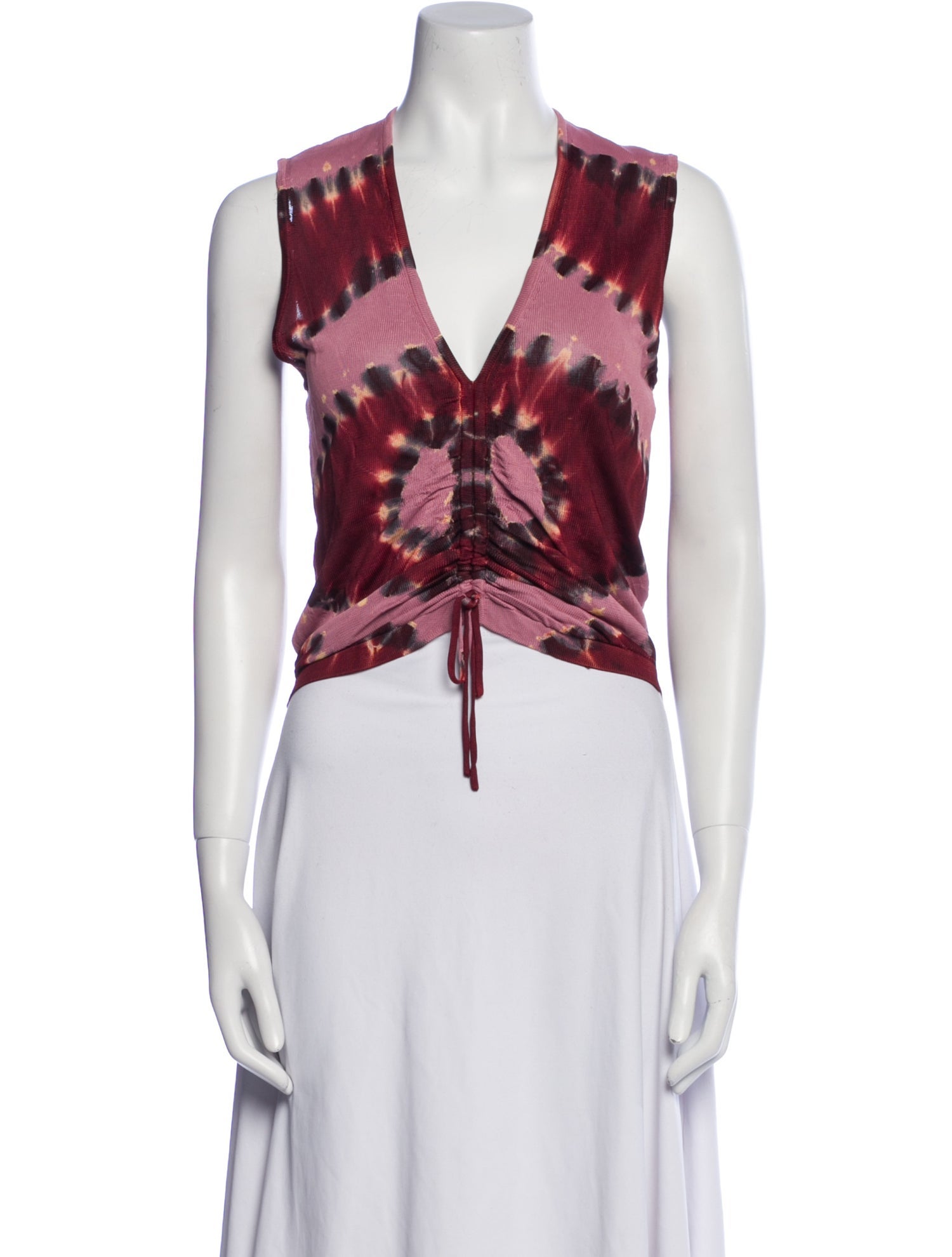 Altuzarra Tie-Dye Print V-Neck Crop Top