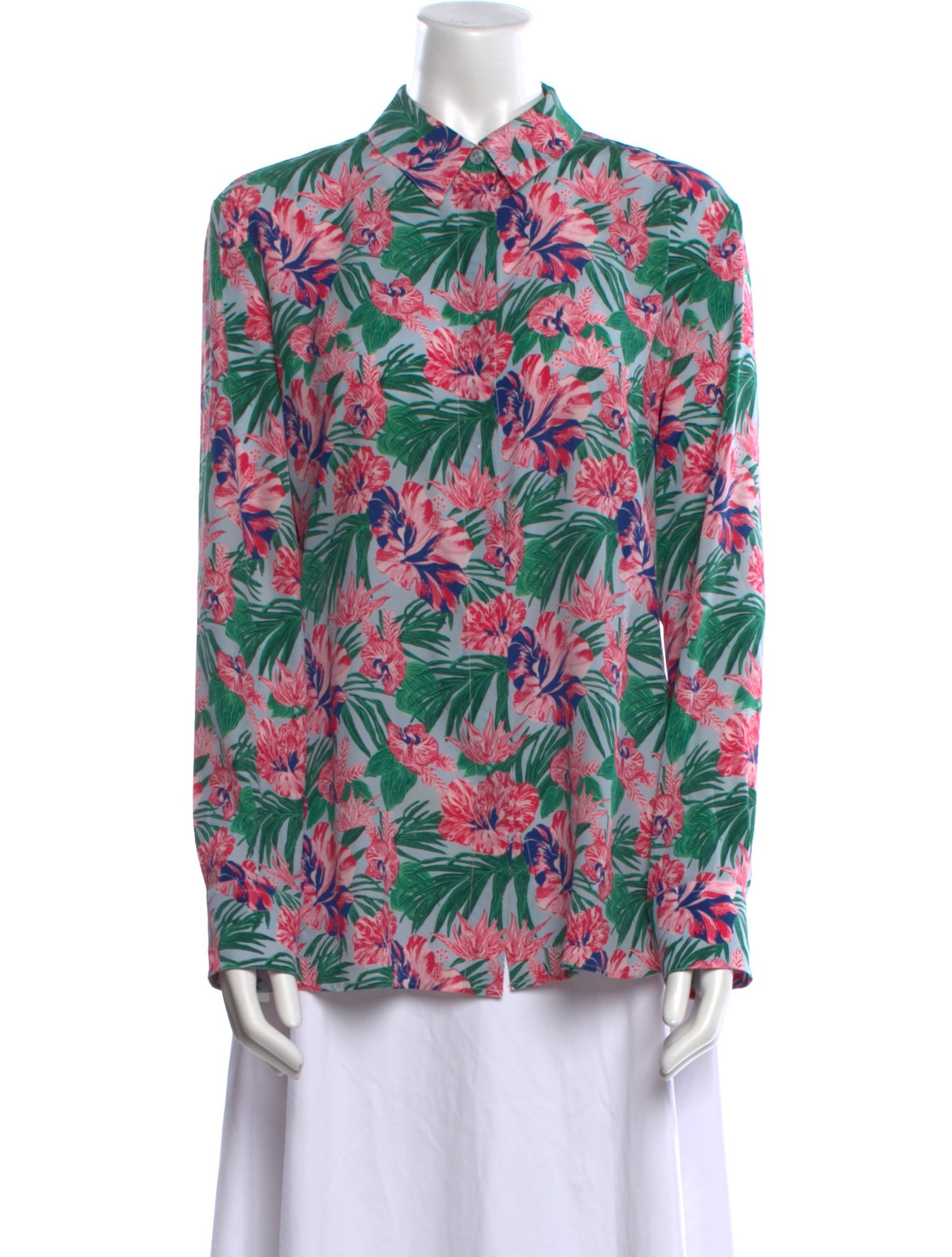 Altuzarra Silk Floral Print Button-Up Top