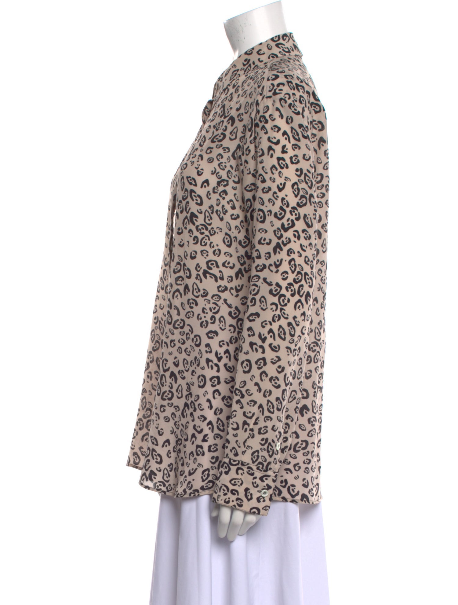 Altuzarra Silk Animal Print Button-Up Top