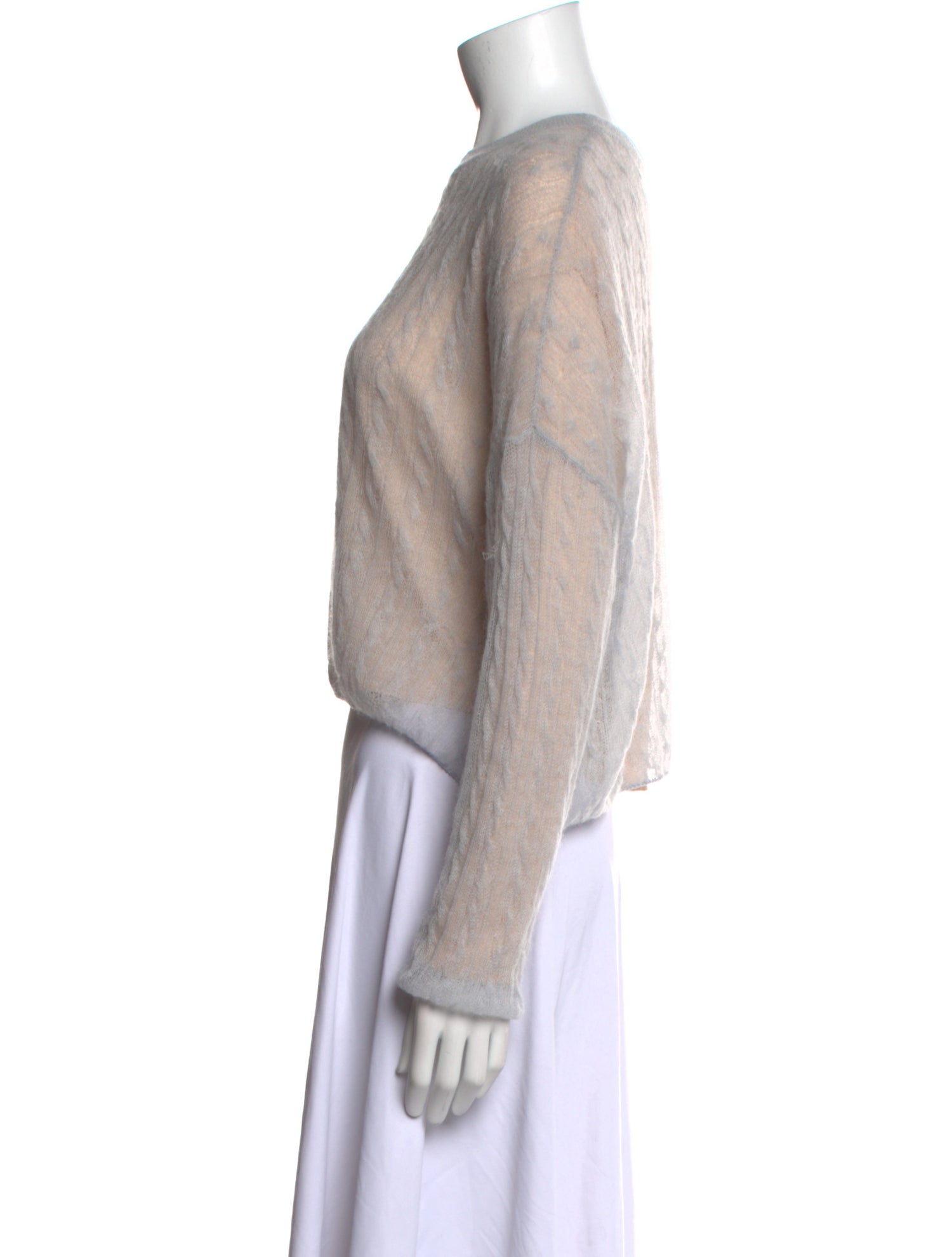 Altuzarra Bateau Neckline Long Sleeve Crop Top