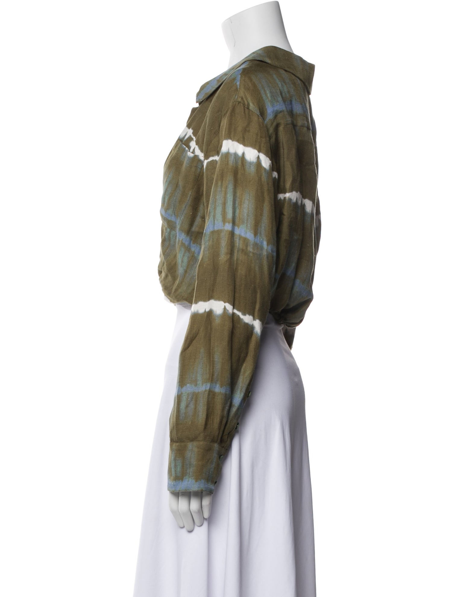 Altuzarra Tie-Dye Print Long Sleeve Crop Top