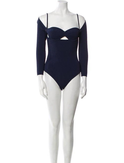 Altuzarra Square Neckline Long Sleeve Bodysuit