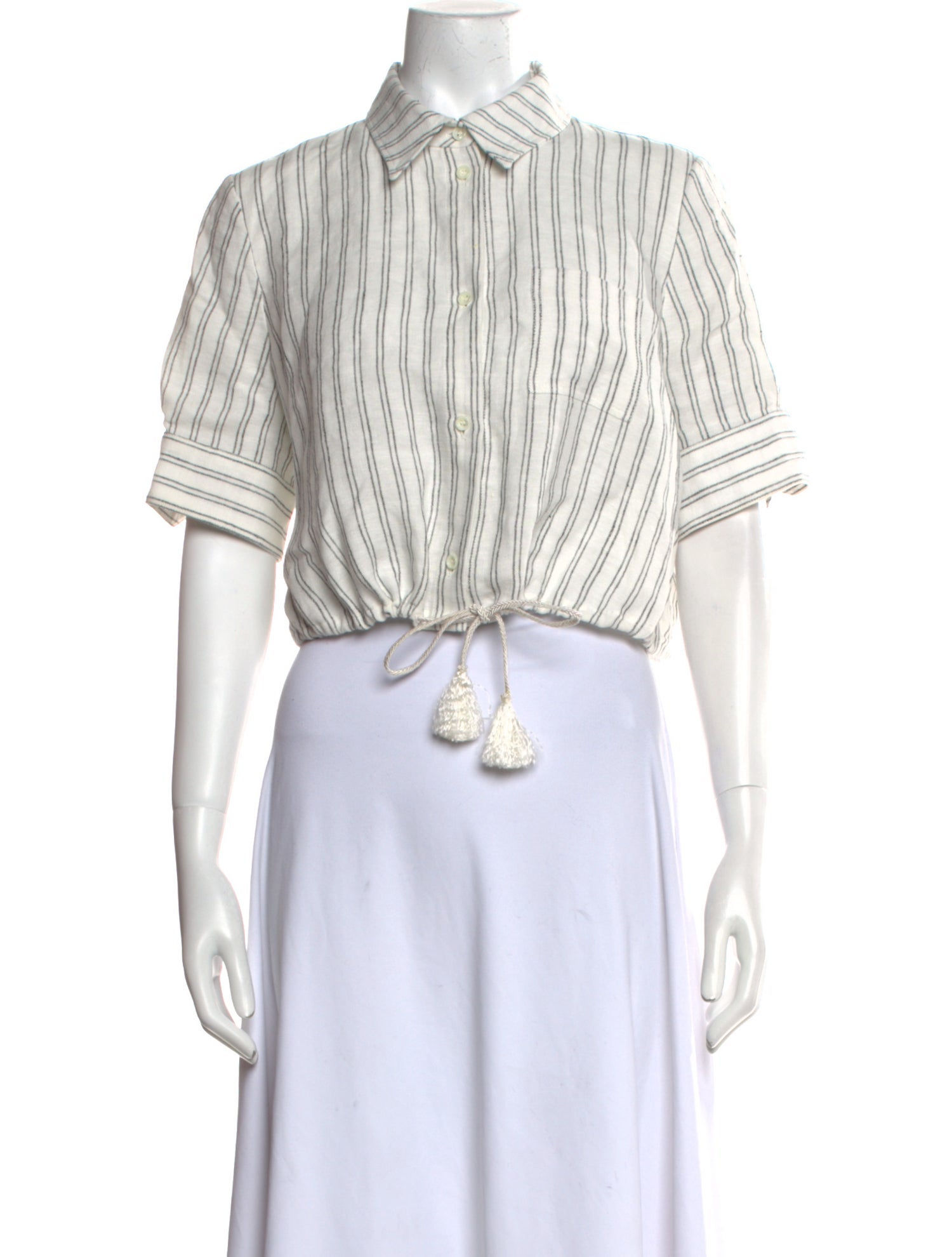 Altuzarra Linen Striped Crop Top