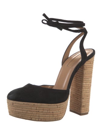 Altuzarra Suede Colorblock Pattern Slingback Pumps