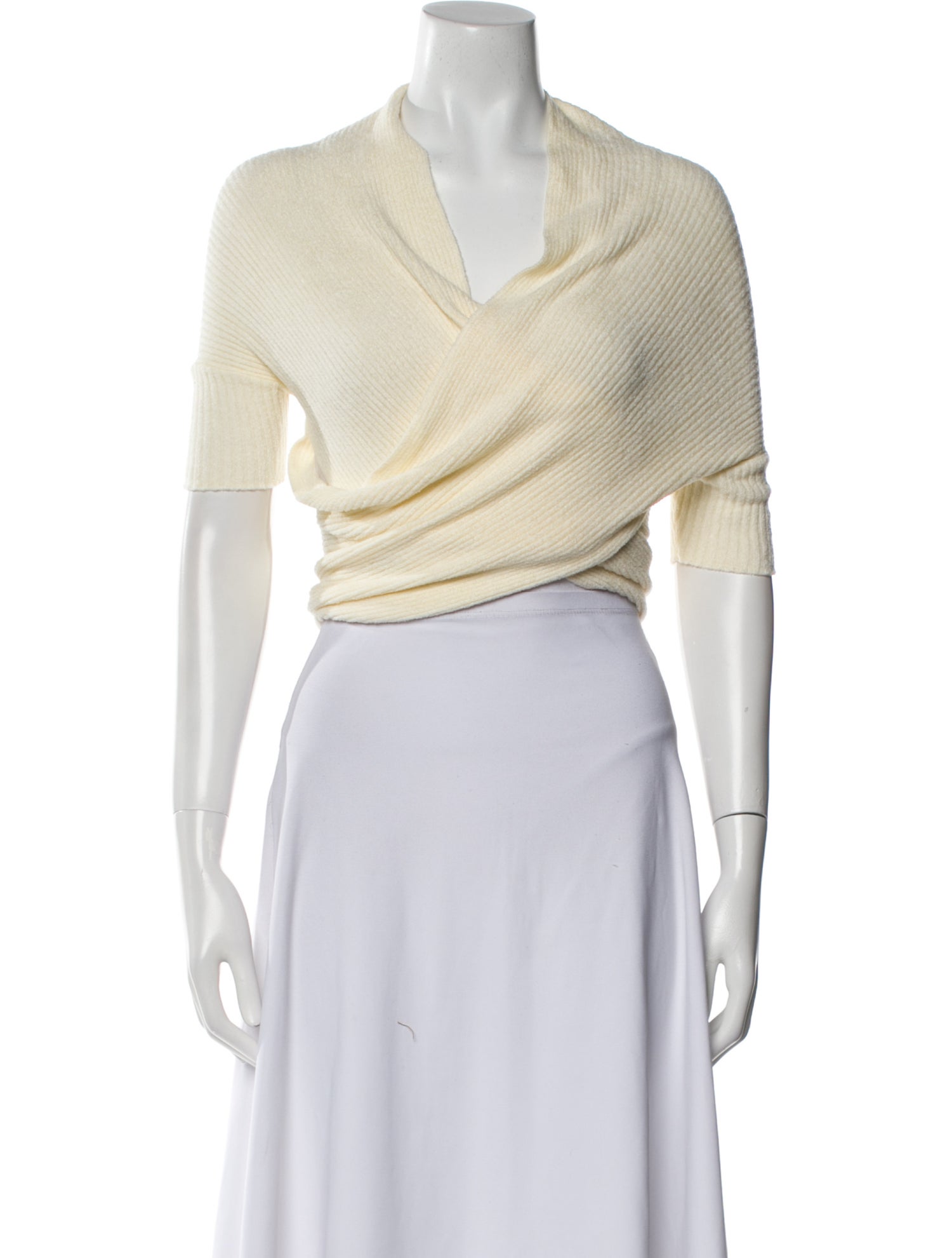 Altuzarra V-Neck Short Sleeve Crop Top