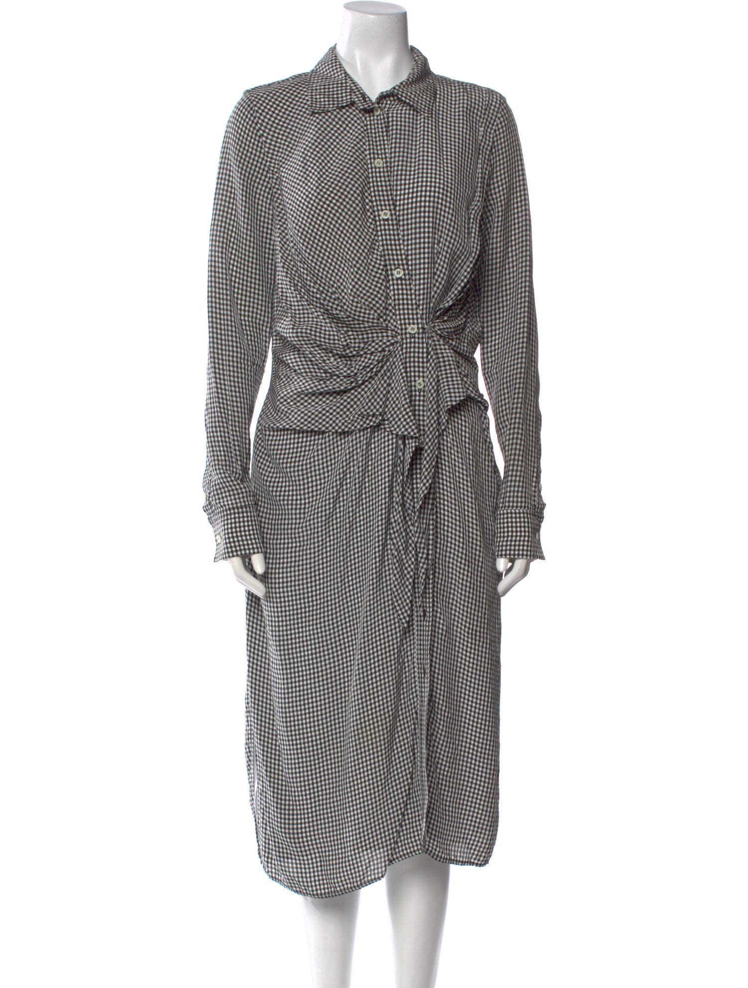 Altuzarra Plaid Print Midi Length Dress