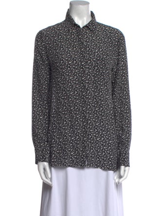 Altuzarra Printed Long Sleeve Button-Up Top
