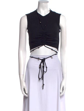 Altuzarra Silk Crew Neck Crop Top