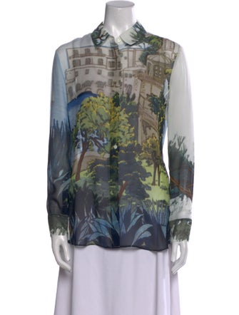 Altuzarra Silk Printed Button-Up Top
